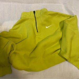 Nike halfway zipper neon hello sweater